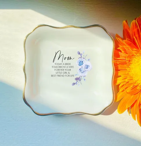 Miniatura 3 de Plato de cerámica para baratijas, regalo de cumpleaños para mamá, abuela, madrinas, tía, madre de la novia, madre del novio, regalo de boda