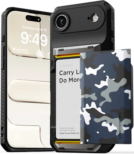 Miniatura 41 de VRS DESIGN Damda Glide Pro - Funda para iPhone 13 Pro, resistente funda semiautomática [4 tarjetas] con soporte para ranura para tarjetas compatible