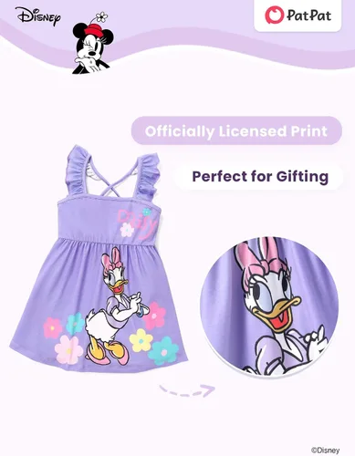 Miniatura 2 de Disney Vestido de princesa Minnie Mouse Frozen Elsa para niñas, con volantes, sin mangas, entrecruzado, ropa de verano para bebé a niño pequeño
