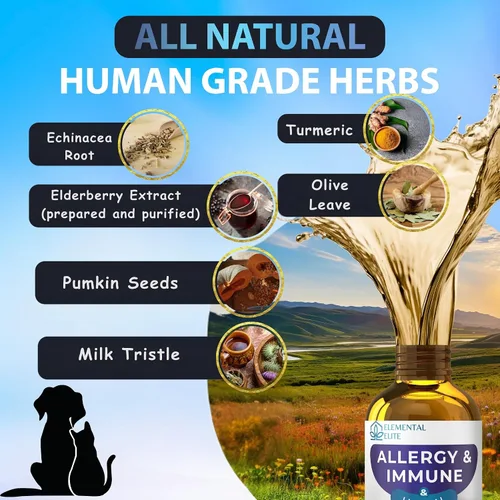 Miniatura 4 de EDUZEBRA Gotas de alivio de alergias para perros y gatos, suplemento natural de apoyo antipicazón, alivia las alergias estacionales, la irritación