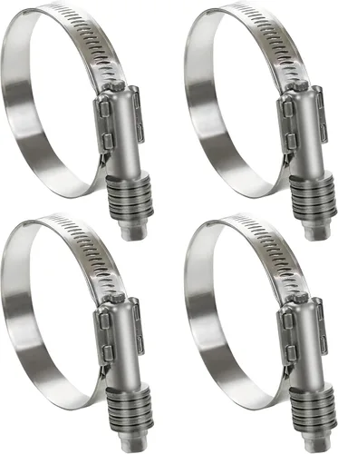 Miniatura 8 de Paquete de 2 abrazaderas de manguera sin fin de alta resistencia, rango ajustable de 1"-1 3/4" (25-45mm), abrazaderas de manguera de engranaje sin