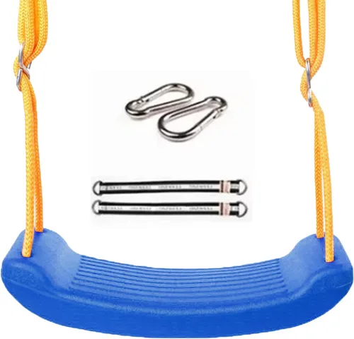 Asiento de columpio para niños, ligero, juego de columpios para exteriores con cuerdas, cómoda silla columpio para niños, para uso en el patio Azul