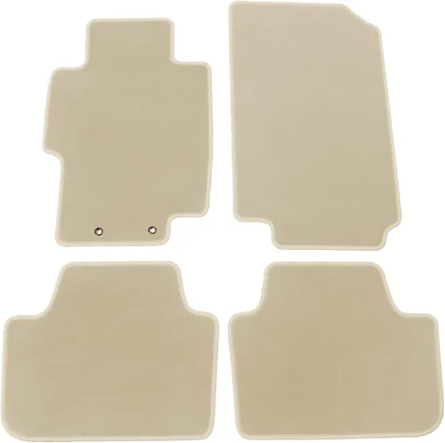 IKON MOTORSPORTS, Alfombrilla de Piso Compatible con Acura TSX 2004-2008, Ajuste de Fábrica de Nylon Beige Alfombrillas de Piso Delanteras y