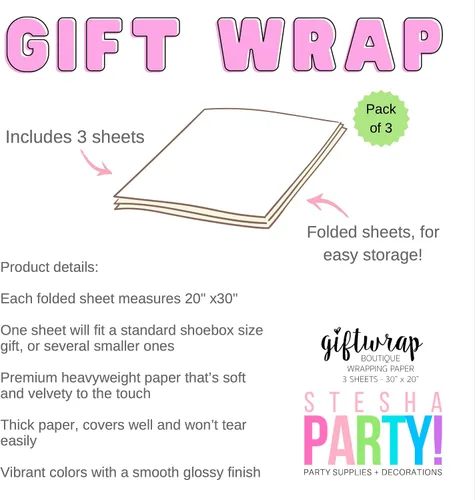 Miniatura 5 de Papel de regalo para fiesta de cumpleaños de tren – Plegado plano 30 x 20 pulgadas (3 hojas)