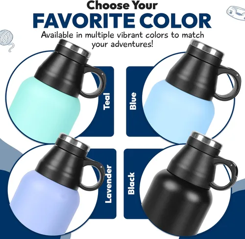 Miniatura 7 de Botella de agua portátil para perros con 2 cuencos de agua extraíbles para perros, botella de agua de acero inoxidable aislada a prueba de fugas