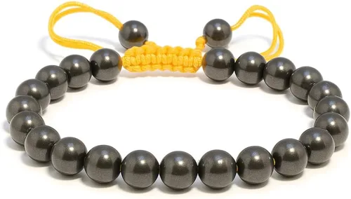 Miniatura 51 de Adjustable Crystal Bracelet – Gemstone Bead Bracelet with Adjustable Macrame String – Chic Gemstone Bracelet for Men and Women – 8mm Round Healing