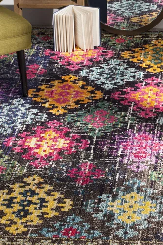 Miniatura 9 de SAFAVIEH Monaco Collection - Alfombra para pasillo, 2.2 x 6 pies, diseño bohemio de enrejado de diamantes, no desprende pelusa y de fácil cuidado