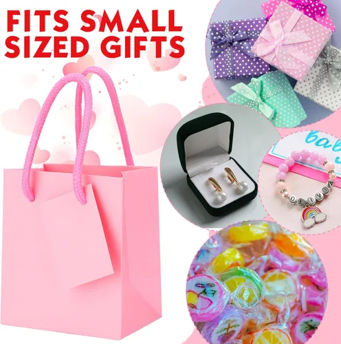Miniatura 5 de Zhehao Paquete de 50 mini bolsas de regalo de graduación a granel de 4 x 2.75 x 4.5 pulgadas, pequeñas bolsas de regalo de agradecimiento con asas