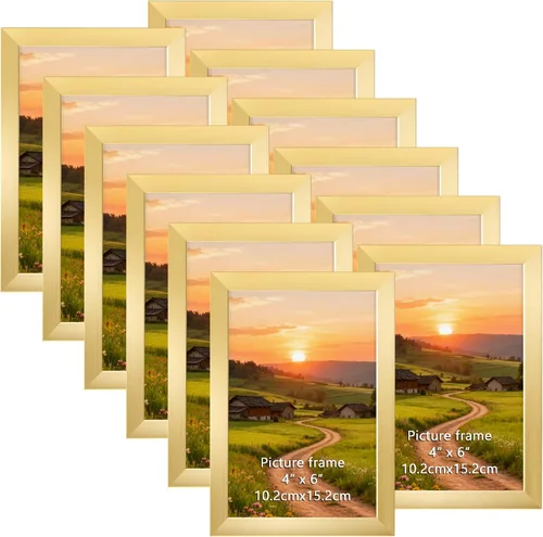 Miniatura 16 de Juego de 12 portarretratos negros de 4 x 6 pulgadas para mostrar fotos de 4 x 6 pulgadas, collage de múltiples marcos de 4 x 6 pulgadas para pared