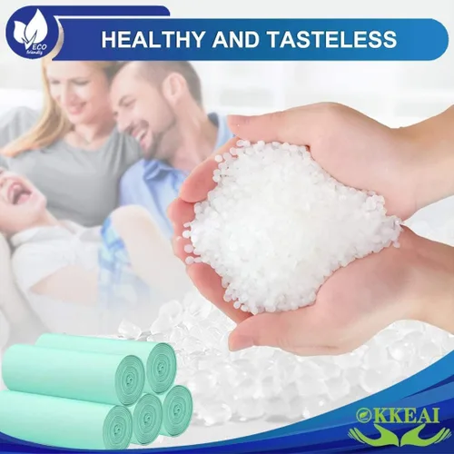 Miniatura 6 de OKKEAI 120 bolsas de basura Smal de 3 galones (10 litros), bolsas de basura para baño, cocina, oficina, color verde claro, ajuste de 10 litros, 2,3