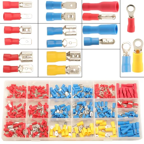 Miniatura 10 de Feggizuli 280 piezas de conectores de crimpado, kit de conectores macho y hembra de pala de 2.8 mm, 4.8 mm, 6.3 mm, 15 tipos de terminales