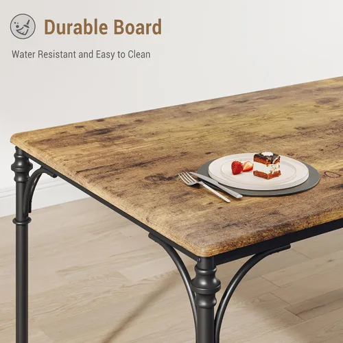 Miniatura 4 de Juego de mesa de comedor para 4 mesas de comedor y sillas modernas, juego de 4 sillas para 4 con banco de madera para comedor, comedor, juego