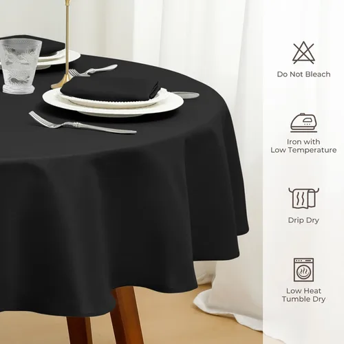 Miniatura 4 de Romanstile Mantel redondo impermeable, resistente a las manchas y sin arrugas, para cocina, comedor, fiesta, boda