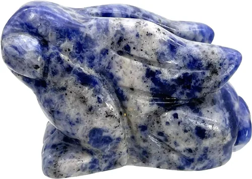 Miniatura 6 de Estatua de conejo sentado de piedra de sangre natural de África de 2 pulgadas, escultura decorativa de Fengshui para decoración del hogar, cristal