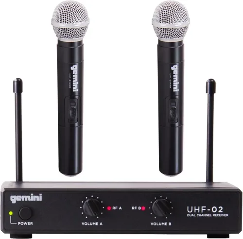 Miniatura 12 de Gemini UHF - Paquete de micrófonos inalámbricos profesionales de mano y de solapa, receptor de doble canal, largo alcance para presentaciones