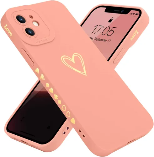 Miniatura 30 de Teageo Funda compatible con iPhone 12 Pro Max de 6.7 pulgadas para mujeres y niñas, bonito corazón de lujo