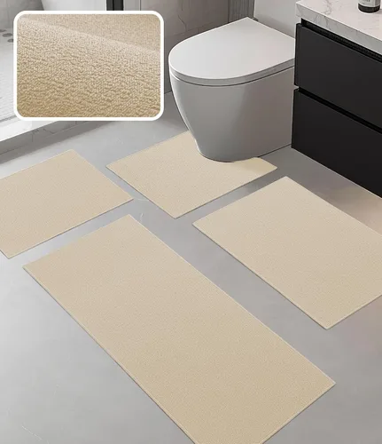 Miniatura 10 de YIHOUSE Juego de alfombras de baño 2 piezas, tapete de baño ultrafino adecuado para debajo de la puerta, tapete de baño absorbente de secado rápido
