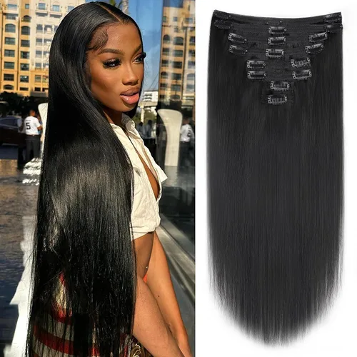 Miniatura 75 de Extensiones de cabello con clip de 12 pulgadas, rizado birmano, negro natural, extensiones de cabello con clip rizado birmano, cabello humano real