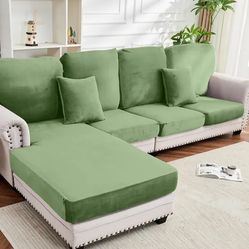 Miniatura 63 de Funda para Sofá de Terciopelo Elástico Funda de Cojín de Sofá 1 Pieza - Funda Deslizable Elástica Lavable para Asiento o Respaldo, Fundas de Asiento