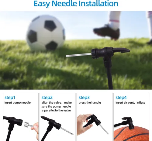 Miniatura 5 de Agujas de bomba de aire, agujas de inflado de doble puerto, aguja de inflado de aire para fútbol, baloncesto, fútbol, voleibol, pelotas de rugby
