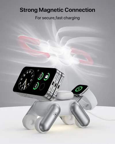 Miniatura 7 de UEQ Estación de carga inalámbrica 3 en 1 para dispositivos Apple, soporte de cargador inalámbrico plegable con luz nocturna para iPhone 17 Air 16 15