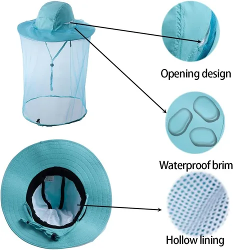 Miniatura 4 de Sombrero de red para la cabeza, apicultor de apicultura, velo, sombrero de malla de caza, gorra de malla, capó, atrapador, disfraz de Halloween