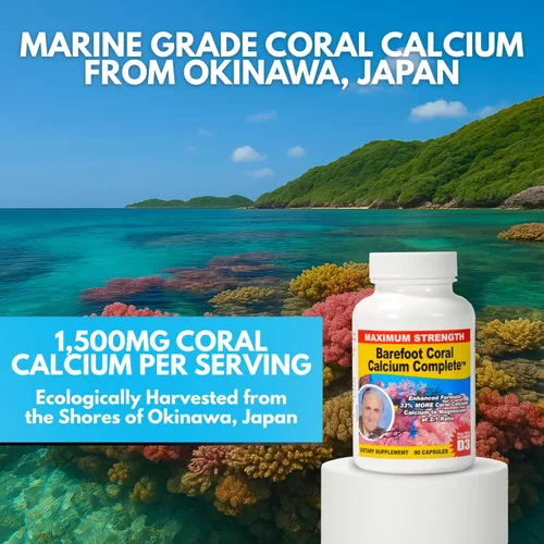 Miniatura 5 de 90 cápsulas de calcio coral de 1500 mg - Salud ósea - 72 minerales traza, calcio, magnesio y vitamina D3 - Desarrollado por Bob Barefoot