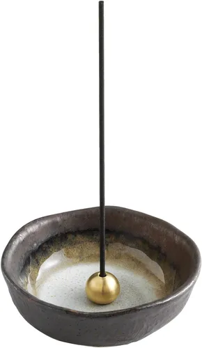Miniatura 7 de Asayu Japan ese - Mini soporte de incienso pequeño para palos de 3.3 pulgadas (3.268 in), hecho en Japón, atrapa cenizas de cerámica y quemador