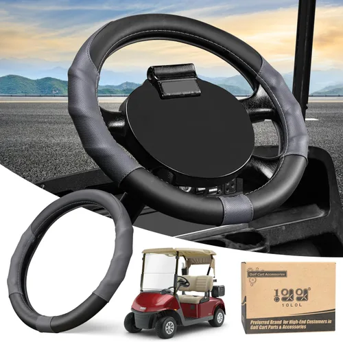 Miniatura 8 de 10L0L Fundas para volante de carrito de golf de 13 pulgadas para EZGO TXT&RXV, funda antideslizante de microfibra mejorada con piel sintética