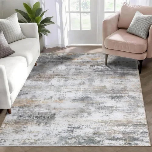 Miniatura 14 de WILLSUN Alfombras lavables de área, alfombras grandes antideslizantes de 5 x 7 pulgadas estilo bohemio para sala de estar, dormitorio, alfombra