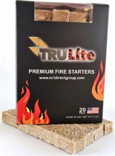 TRULite - Arrancadores de fuego prémium, caja de 20 piezas, fabricado en Estados Unidos, ideal para encender de forma rápida y segura todo tipo de