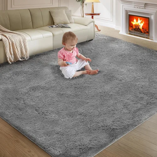 Miniatura 17 de Alfombra ultra suave para sala de estar, alfombra mullida de área 4X6 para dormitorio, alfombras modernas de pelo largo, alfombra suave