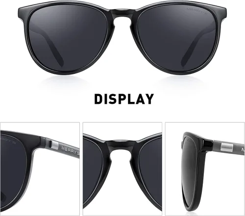 Miniatura 3 de MERRY'S Polarized Sunglasses for Women Men Vintage Retro Classic Round Frame Aluminum Legs S8288