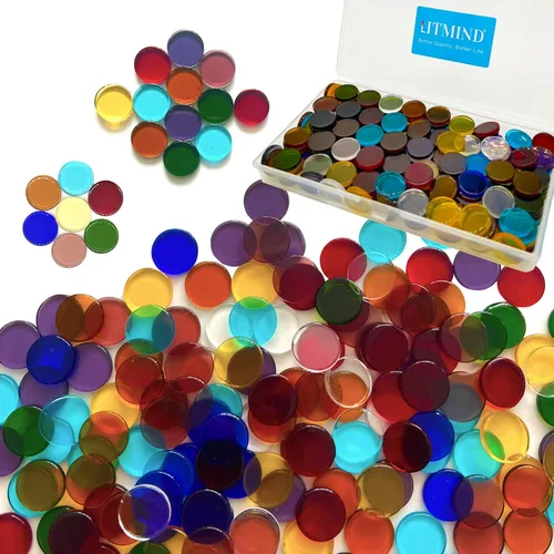 Miniatura 8 de LITMIND 120 piezas de azulejos de mosaico de hojas iridiscentes de vidrieras – pétalos precortados para manualidades, tamaños mixtos con archivos