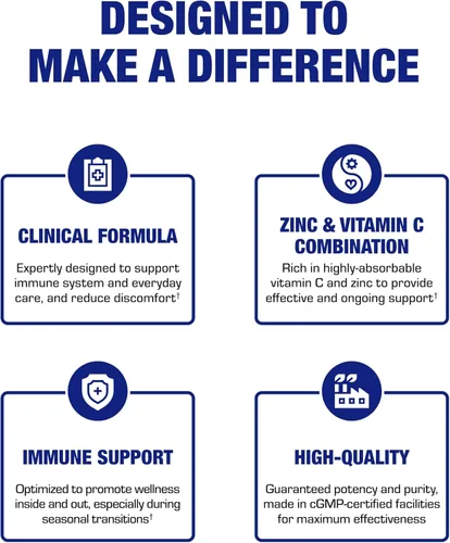 Miniatura 7 de Pastillas de zinc con vitamina C para apoyo inmunológico, pastillas de vitamina C y zinc de alta absorción para adultos, bienestar diario