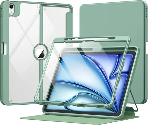 Miniatura 31 de MoKo Funda para iPad Air de 11 pulgadas 7ª/6ª generación M3/M2 2025/2024, iPad Air 5ª/4ª generación de 10.9 pulgadas 2022/2020 con soporte