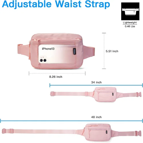Miniatura 5 de Telena Riñoneras para mujeres y hombres, a la moda, con correas ajustables, 201-Rosa