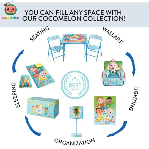 Miniatura 4 de Cocomelon - Cesta desplegable con asas de transporte duraderas, organizador de almacenamiento de ropa y habitación para niños, 21 pulgadas de alto x