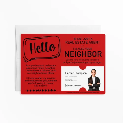 Miniatura 8 de Juego de sobres para agente inmobiliario, 5 x 7 pulgadas, Hello I'm Not Just a Real Estate Agent I'm Also Your Neighbor Cards con sobres, paquete