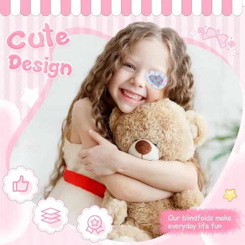 Miniatura 6 de Copkim 200 parches adhesivos para los ojos para niños y niñas, lindo parche para ojos de niños pequeños, colorido y transpirable, parche perezoso