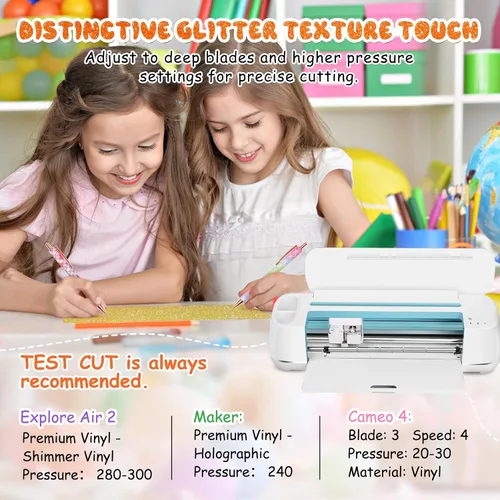 Miniatura 7 de TECKWRAP Hojas adhesivas de vinilo brillante con purpurina para cortador de manualidades, 12 x 12 pulgadas, 10 hojas/paquete