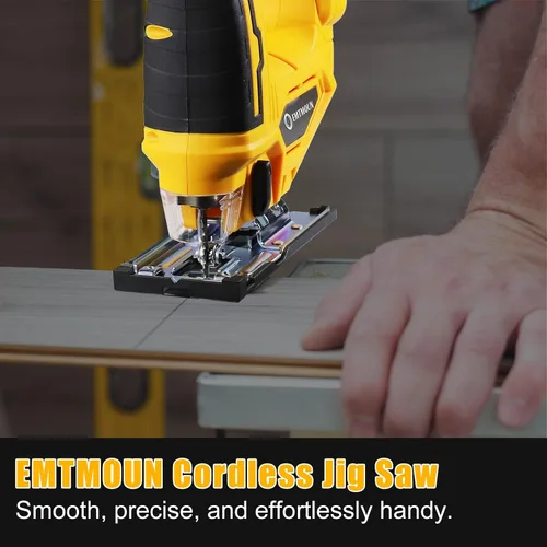 Miniatura 9 de Sierra de calar inalámbrica compatible con batería Dewalt de 20 V máximo, sierra de calar sin escobillas para 3 ajustes orbitales, 3200 RPM, cortes