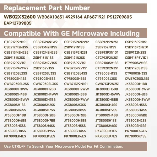 Miniatura 4 de Reemplazo # WB02X32600 WB06X10651 Anillo de soporte de bandeja de vidrio mejorado Anillo giratorio de vidrio para microondas Compatible con GE