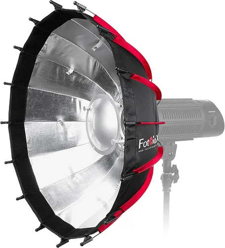 Miniatura 3 de Fotodiox EZ-Pro DLX - Plato de belleza plegable de 24 pulgadas y combinación de caja de luz con inserto Bowens y rejilla, interior reflectante