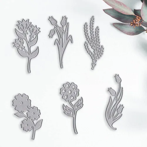 Miniatura 5 de Estivaux 9 piezas de troqueles de hojas de flores para hacer tarjetas, juegos de troqueles de corte de flores florales, plantillas de hojas