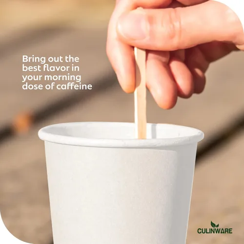 Miniatura 2 de Agitadores de café y bebidas de madera de abedul de 7 pulgadas (paquete de 1000 unidades) ecológicos, ideales para tu rincón de café.