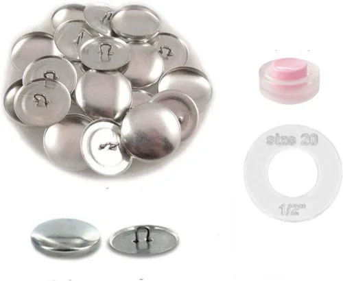 Miniatura 8 de Tamaño 20 (1/2") botones para cubrir/Self Cover botones con Wire Backs por I Craft for Less – QTY 75