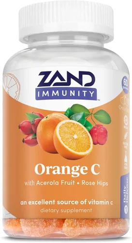 Gomitas de Vitamina C de ZAND Sabor Naranja, Suplemento de Bienestar e Inmunidad, Vitamina C Masticable con Bioflavonoides Cítricos, Escaramujos y