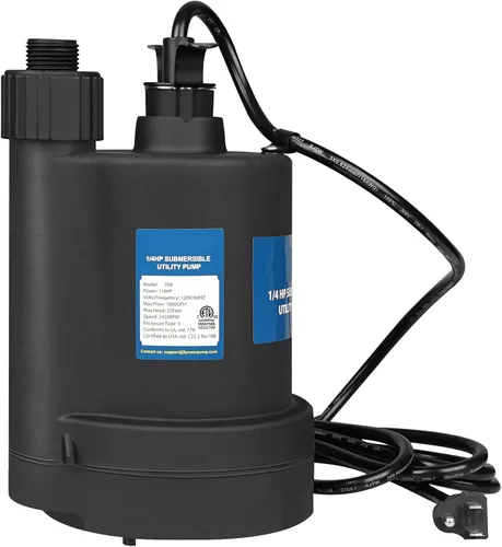 Miniatura 10 de Bomba de agua Bomba sumergible DC 12V Bomba de sumidero 1500 GPH Bomba de utilidad con interruptor-Negro