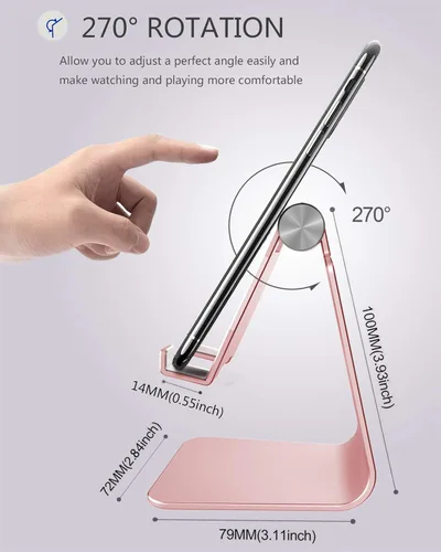 Miniatura 3 de CreaDream Soporte Ajustable para Teléfono Celular, Soporte para Teléfono, Cuna, Muelle, Soporte, Soporte de Escritorio de Aluminio Compatible
